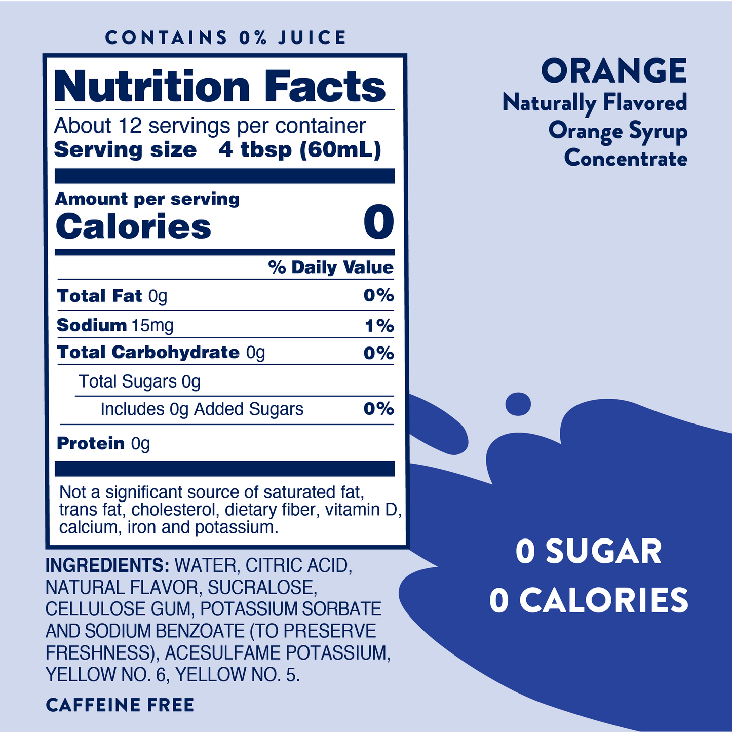 Jordan's Skinny Mixes - Sugar Free Orange Soda Syrup