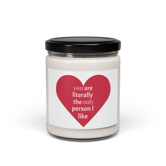 Soy Candle — "You Are Literally The Only Person I Like" Heart Scented Candle