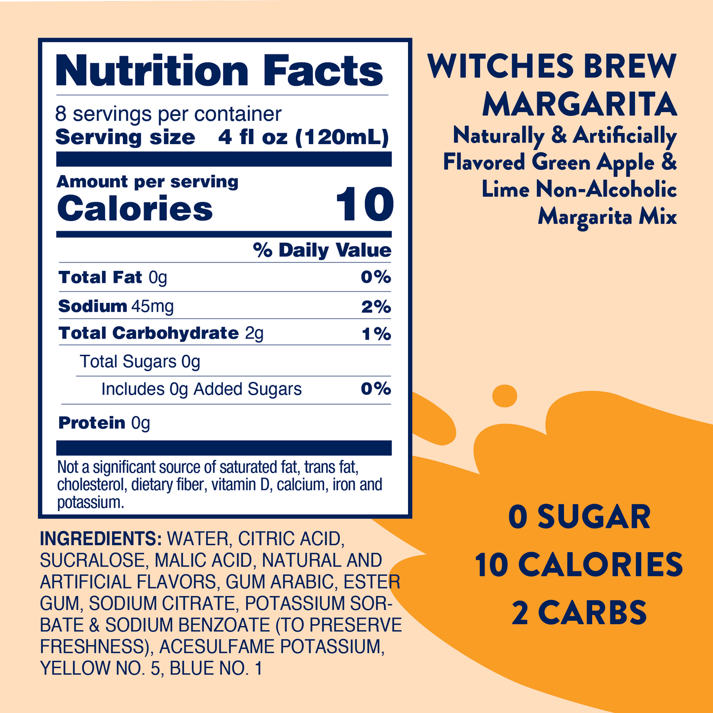 Jordan's Skinny Mixes - Witches Brew Green Apple Margarita - Sugar Free Mixer LTO