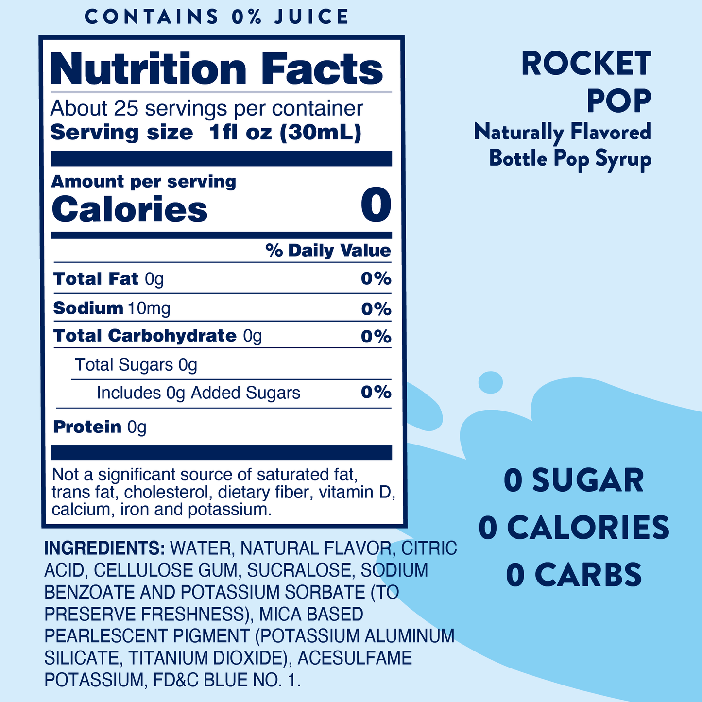 Jordan's Skinny Mixes - Sugar Free Rocket Pop Syrup - LTO