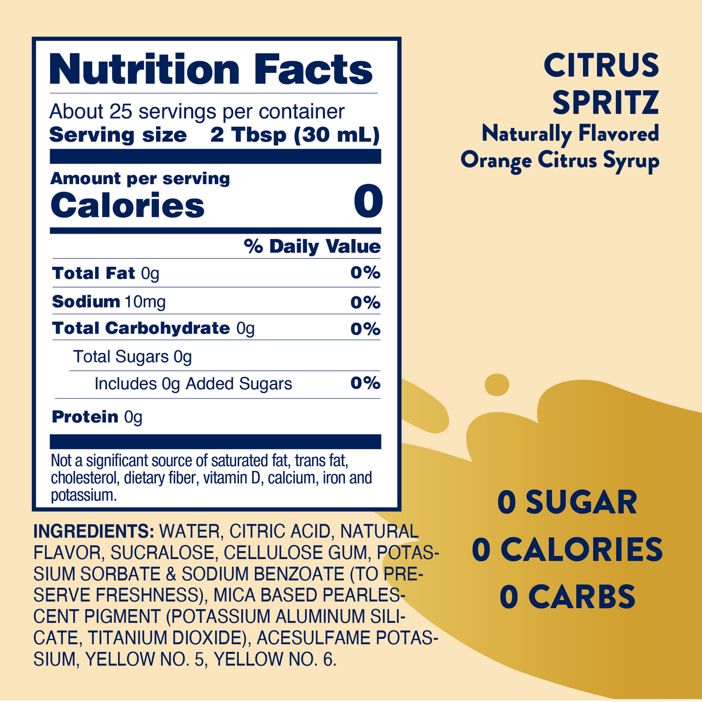 Jordan's Skinny Mixes - Sugar Free Citrus Spritz Syrup - Limited Time Offer