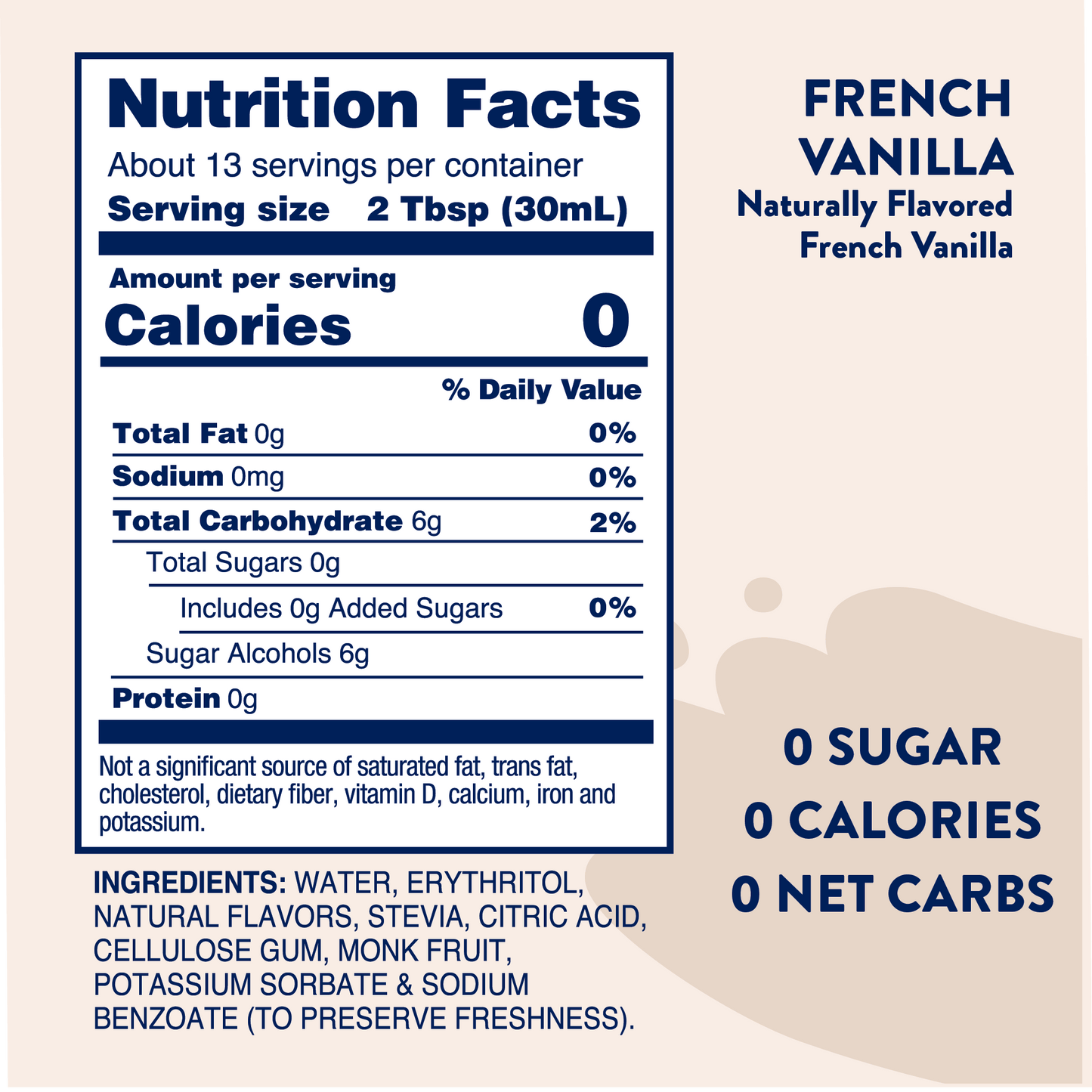 Jordan's Skinny Mixes - Naturally Sweetened French Vanilla Syrup - 375ml